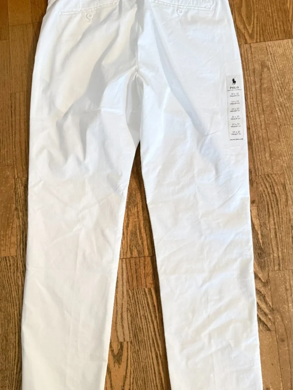 NWT POLO RALPH LAUREN STRECTH STRAIGHT FIT WHITE PERFORMANCE CHINO PANTS 33 X 32